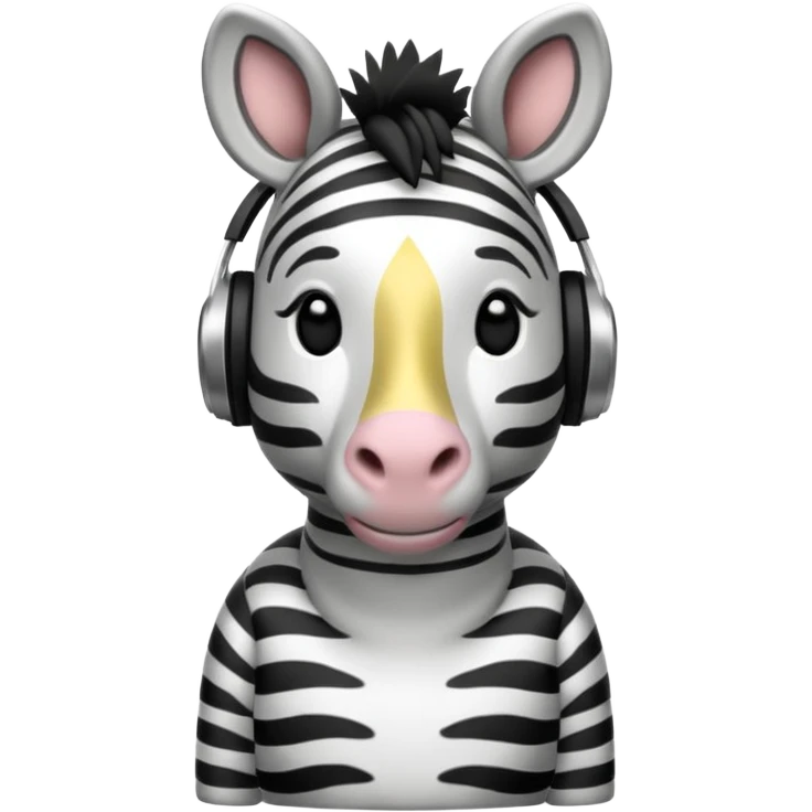 A zebra listening to music emoji
