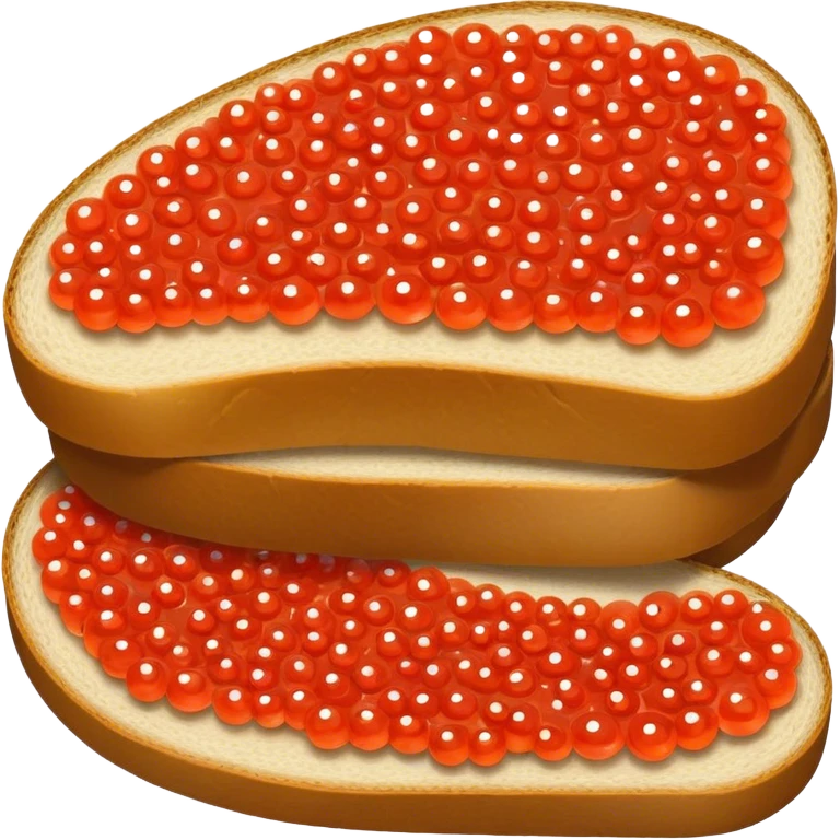 Slice of bread with red caviar emoji
