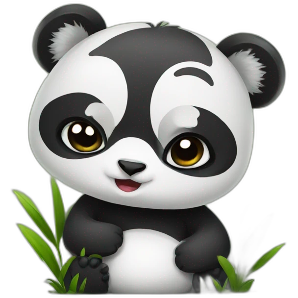 Panda wanting kiss emoji
