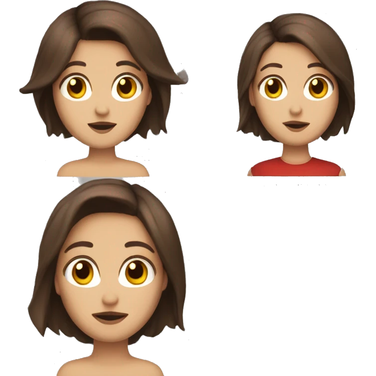 brunette haircut bob brown eyes red skin horns crown emoji