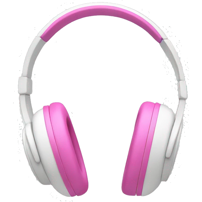 White headphones with pink bow emoji