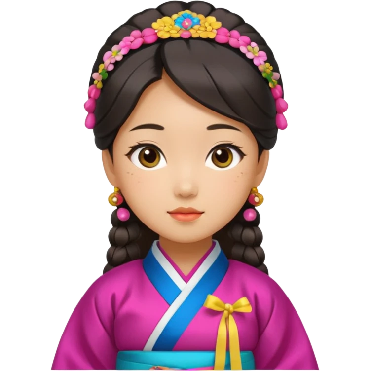 Asian girl wearing traditional Korean clothes emoji