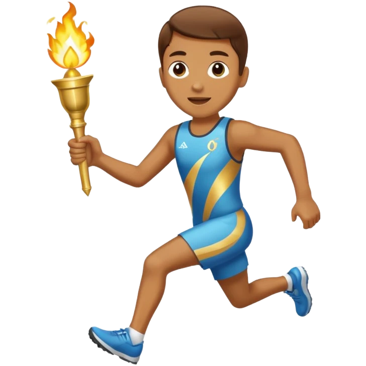 Olympic gold torch with relay race emoji
