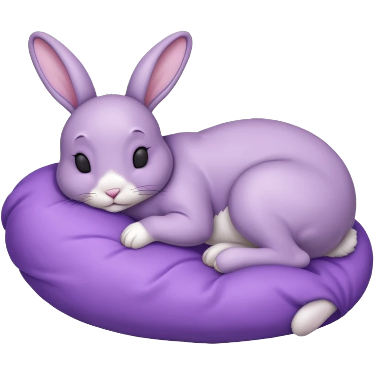 fullbody sleeping bunny  ios 16 very cute slay violet  emoji