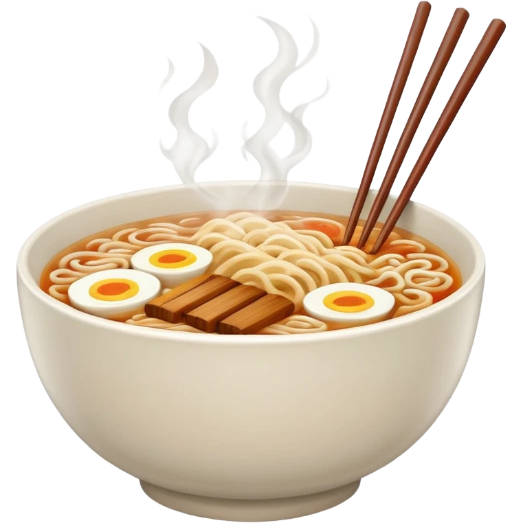ramen bowl with two chopsticks emoji