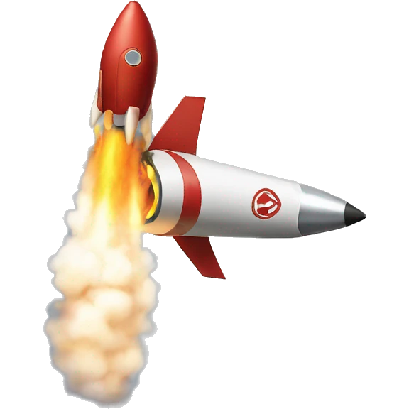 A rocket taking off spewed smoke emoji