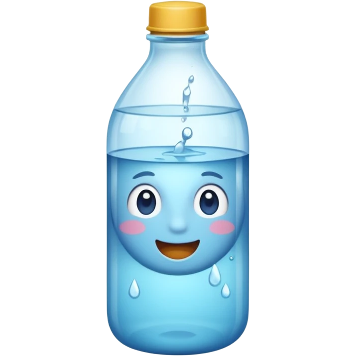 botella de agua sin una cara en el medio  emoji