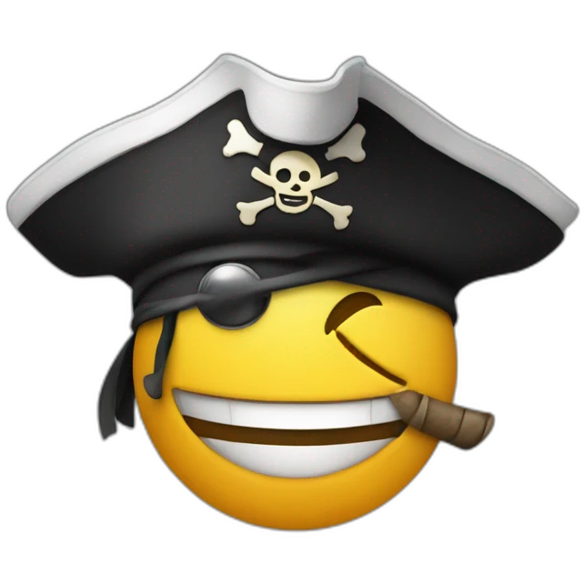 smilie with a pirate hat emoji