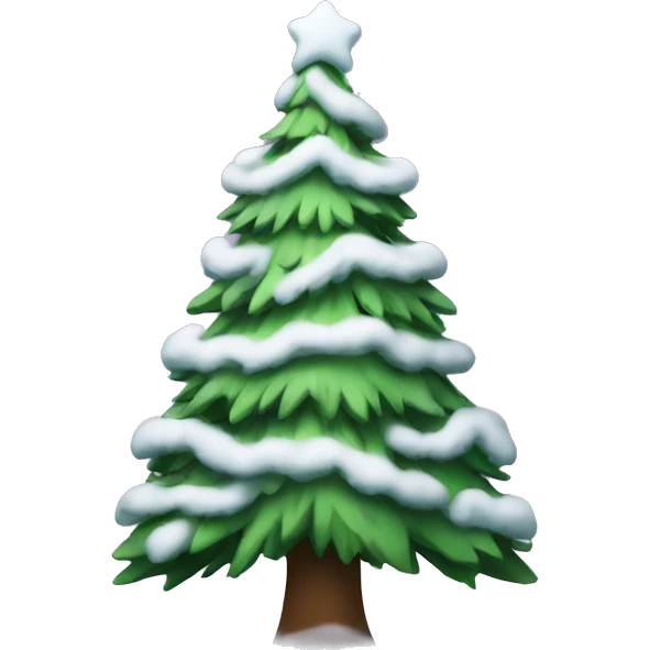 christmas tree with snow emoji