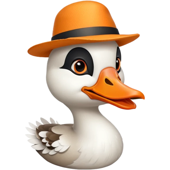 Goose wearing a silly hat emoji