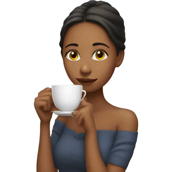 Girl sipping tea emoji