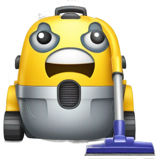 a clumsy vaccum cleaner emoji