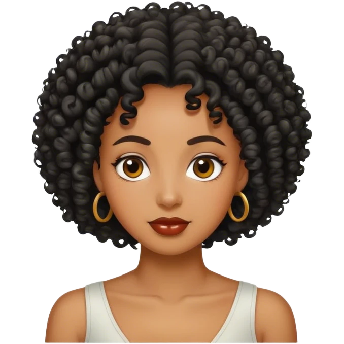 Mujer cabello rulo negra emoji