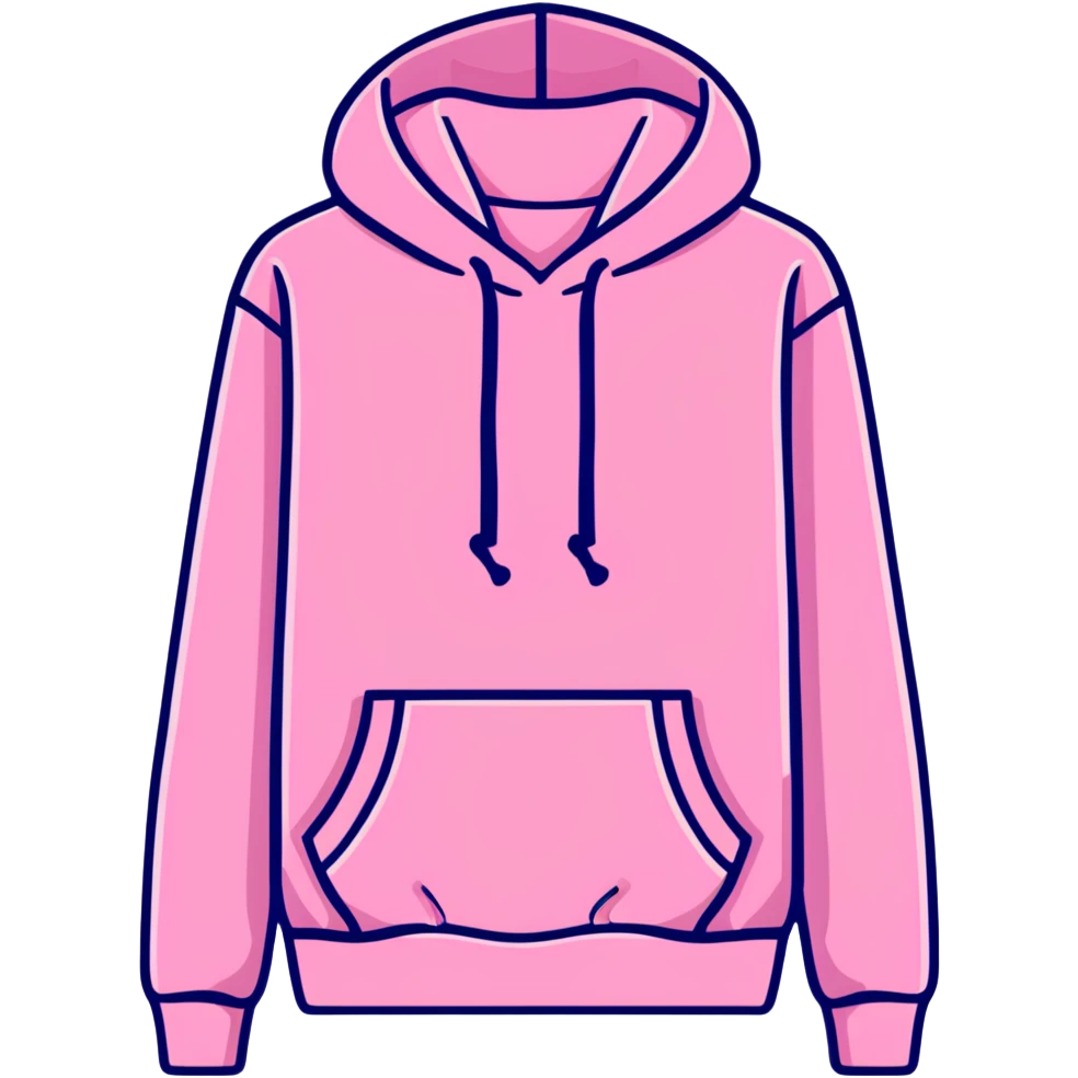 Pink hoodie with Victoria's Secret PINK logo emoji