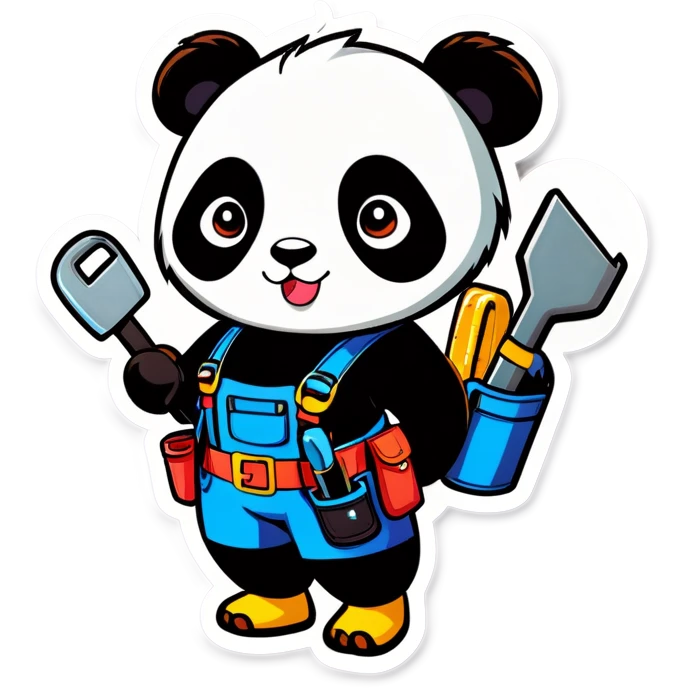 Female panda with tool belt emoji