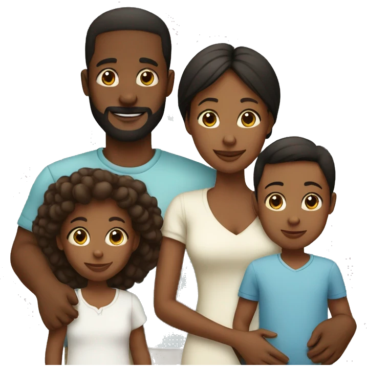 black family 2 parents 2 kids and 1 baby emoji