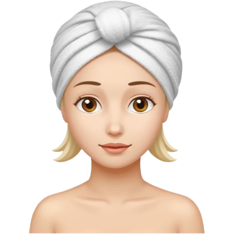 Woman with white towel on head emoji