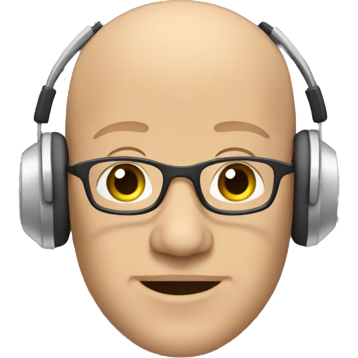 bald man with headphones emoji