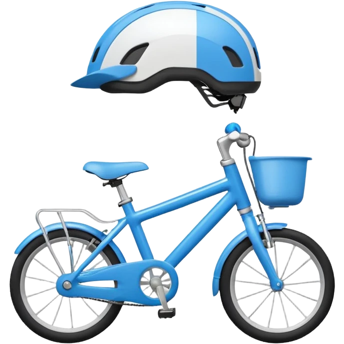 stylized modern bicycle with child seat and helmet, simple and clean design emoji