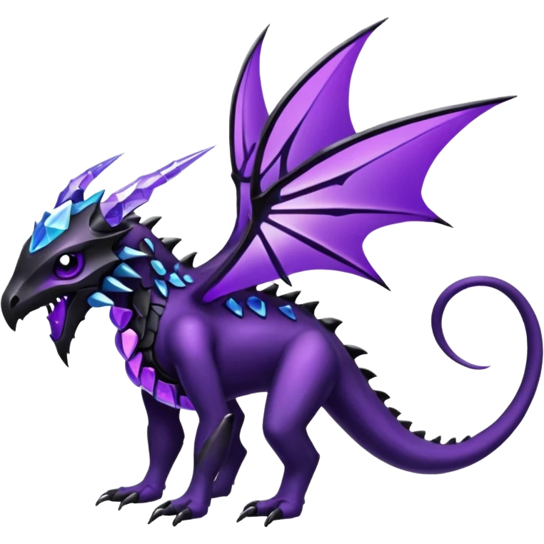 Shiny Dark Edgy  Inteleon-Amaura-Fakémon-hybrid-creature (full body)  emoji