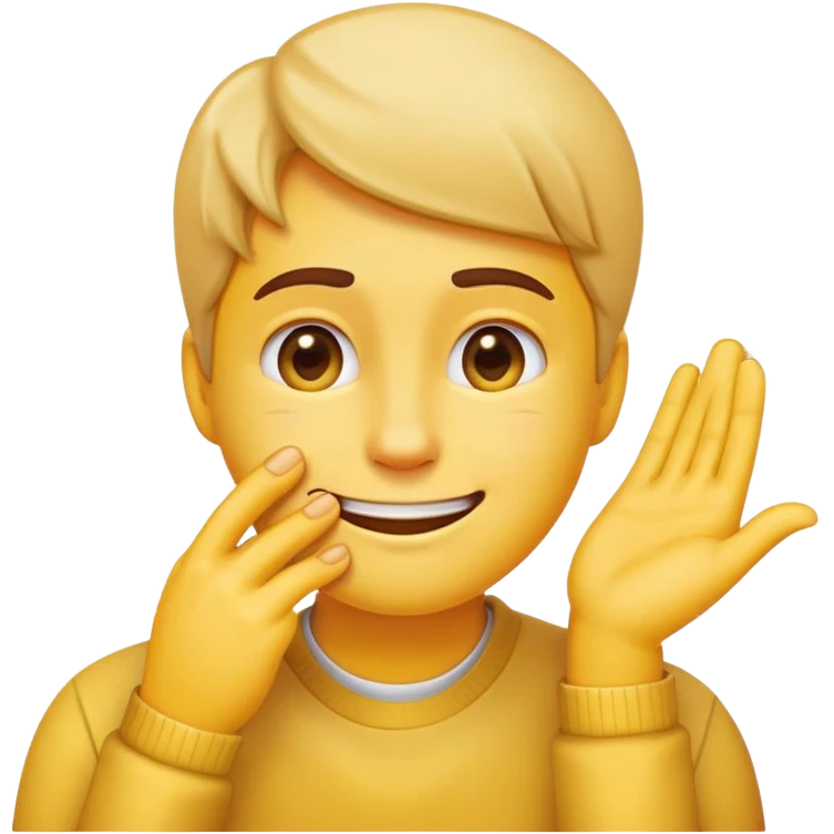  embarrassed: it's smiling awkwardly, scratching its temple with one hand, and looking away to the side. the style matches the soft, glossy look of Apple's classic yellow emojis. emoji
