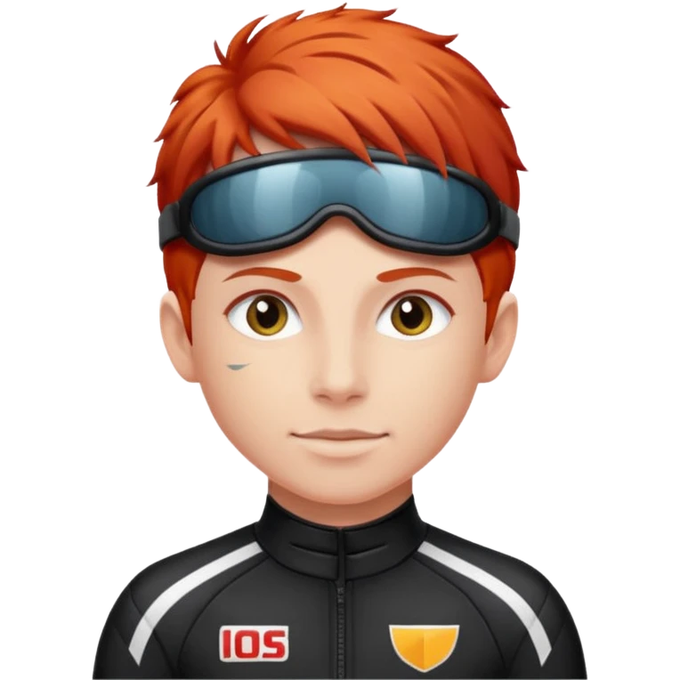 red haired racer with black outfit emoji