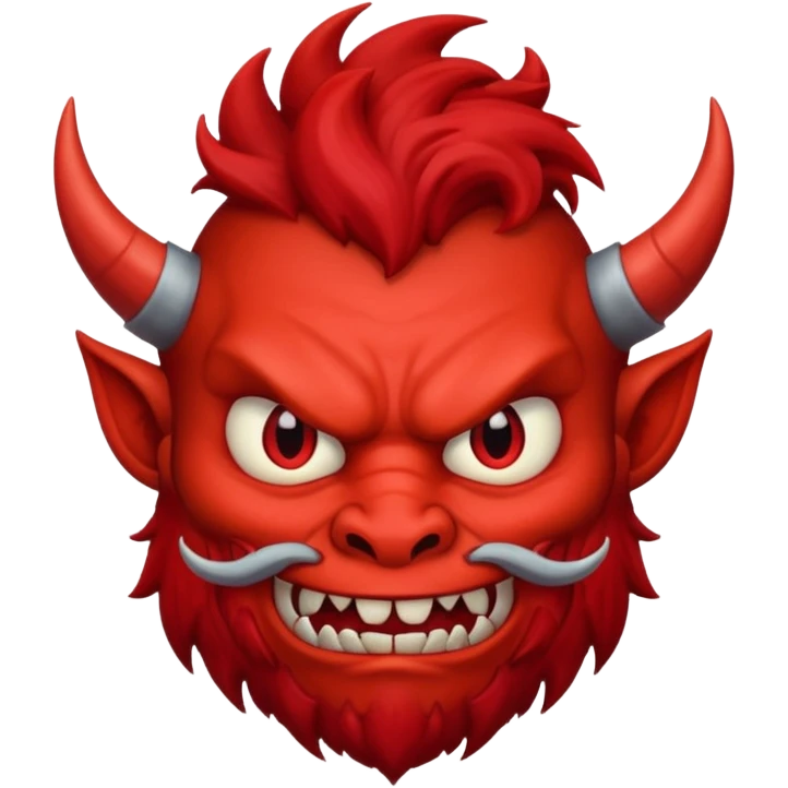A smirky hairy devil emoji