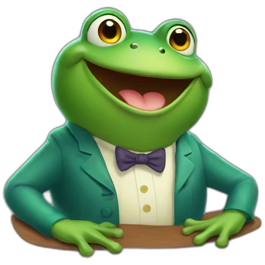mr frog feeling super happy emoji