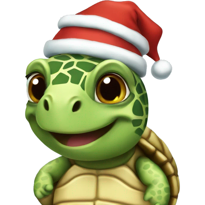 Turtle wearing Christmas pj emoji