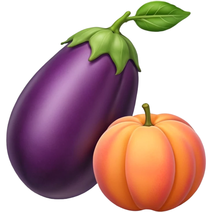 Eggplant in peach emoji