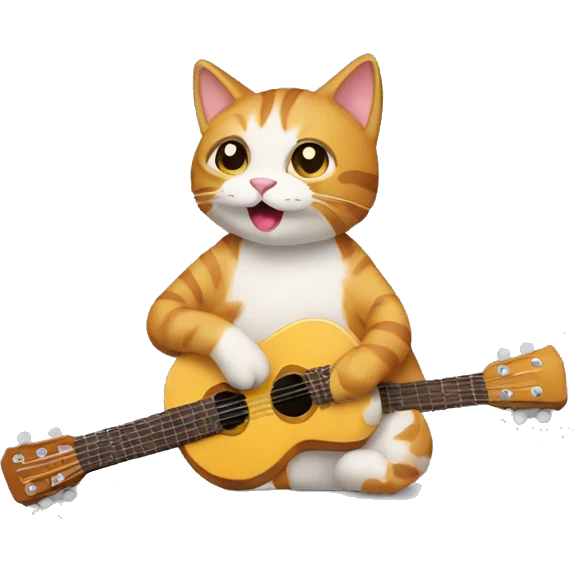 cat playing a guitar simple emoji