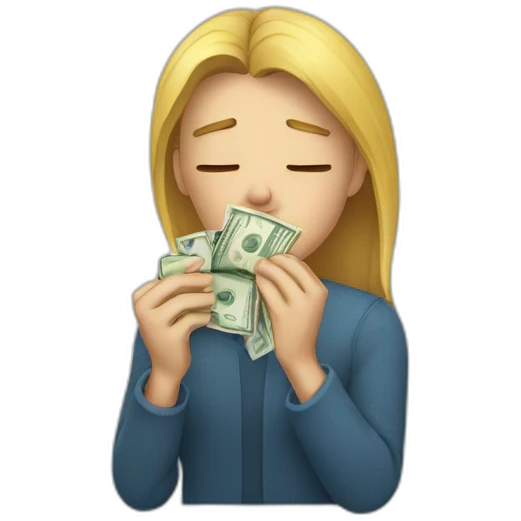 A person crying money emoji
