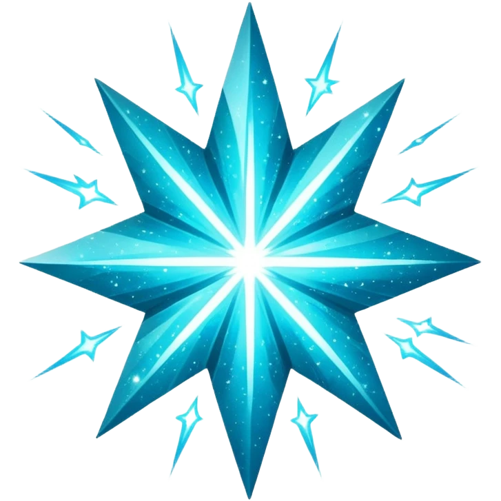 Glitter Cian Star Explosion emoji