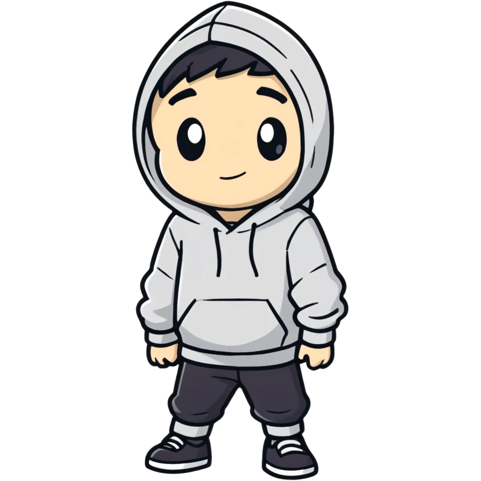 ￼ Gojo wearing a hoodie ￼ emoji