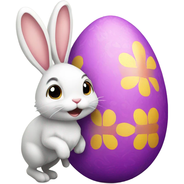 easter egg with a bunny all in Easter theme emoji