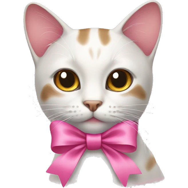 Cat with a pink bow emoji