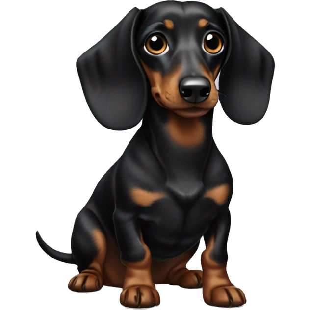 Black dapple dachshund emoji
