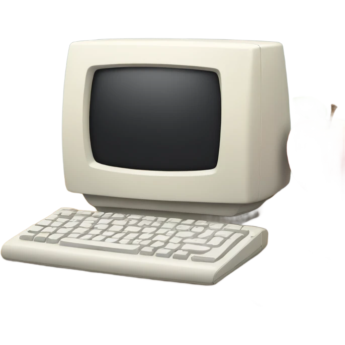 Apple computer on table emoji