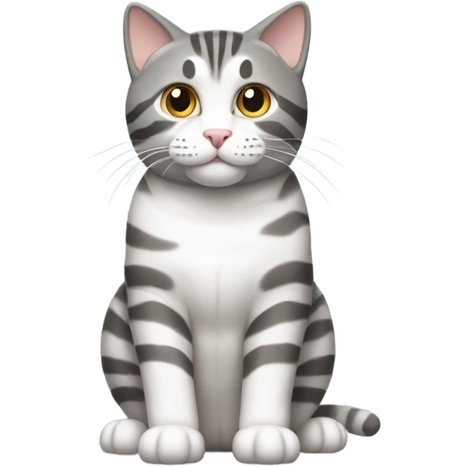 Gray and white tabby cat emoji