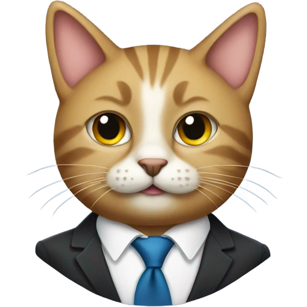 Cat wearing a suit emoji