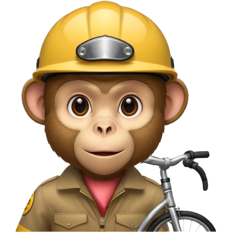 monkey with biycycle helmet emoji