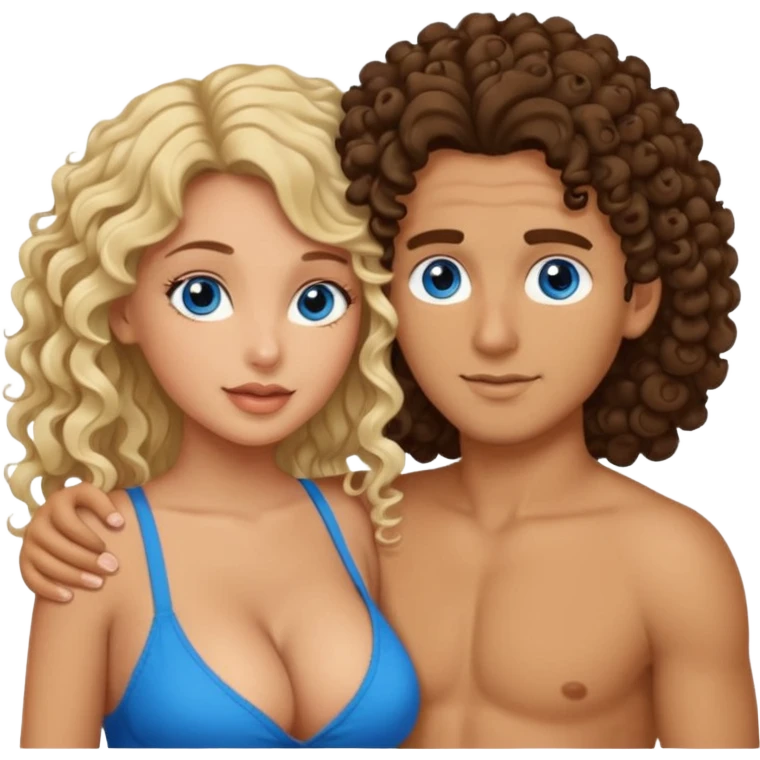 Big boobs curly brunette hair Latina having sex with a blonde blue eyed male emoji