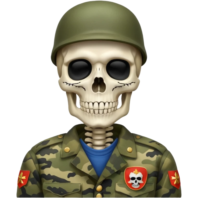 generate a ultra realistic skeleton in Russian military camouflage emoji