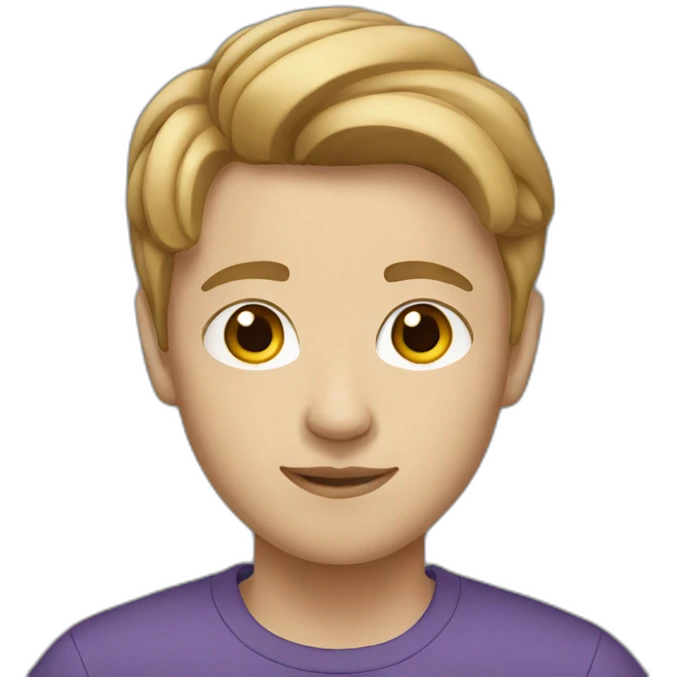 white teenager with short light brown hair emoji
