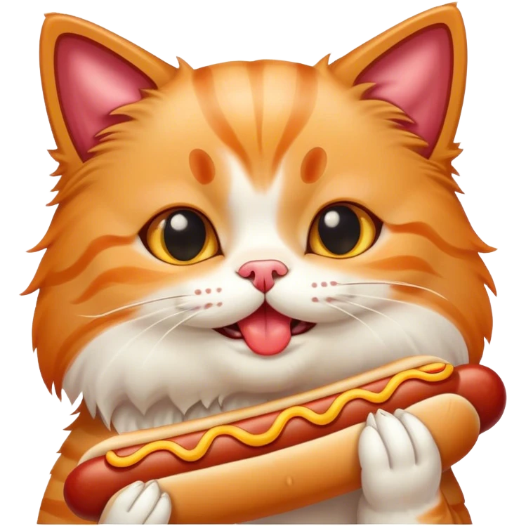 Cat eating hotdogs  emoji