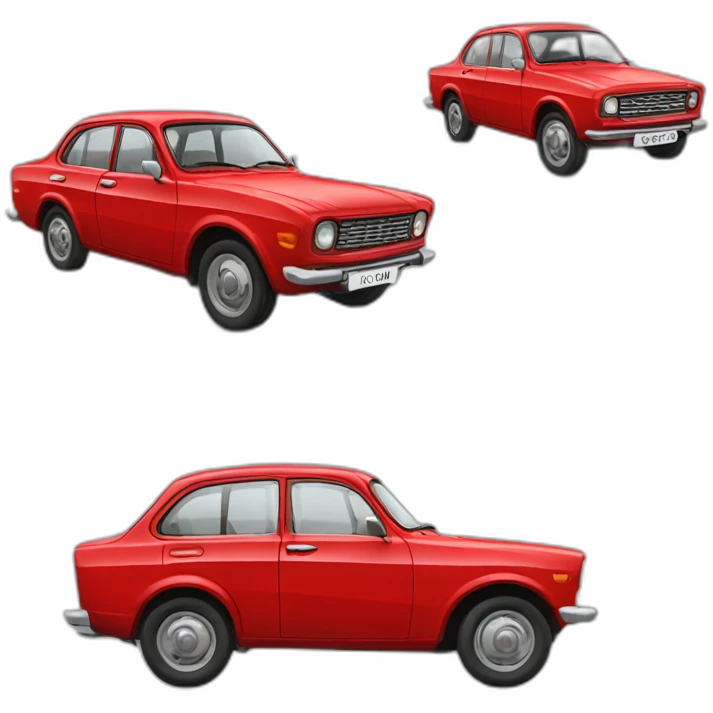 Red moskvich car emoji