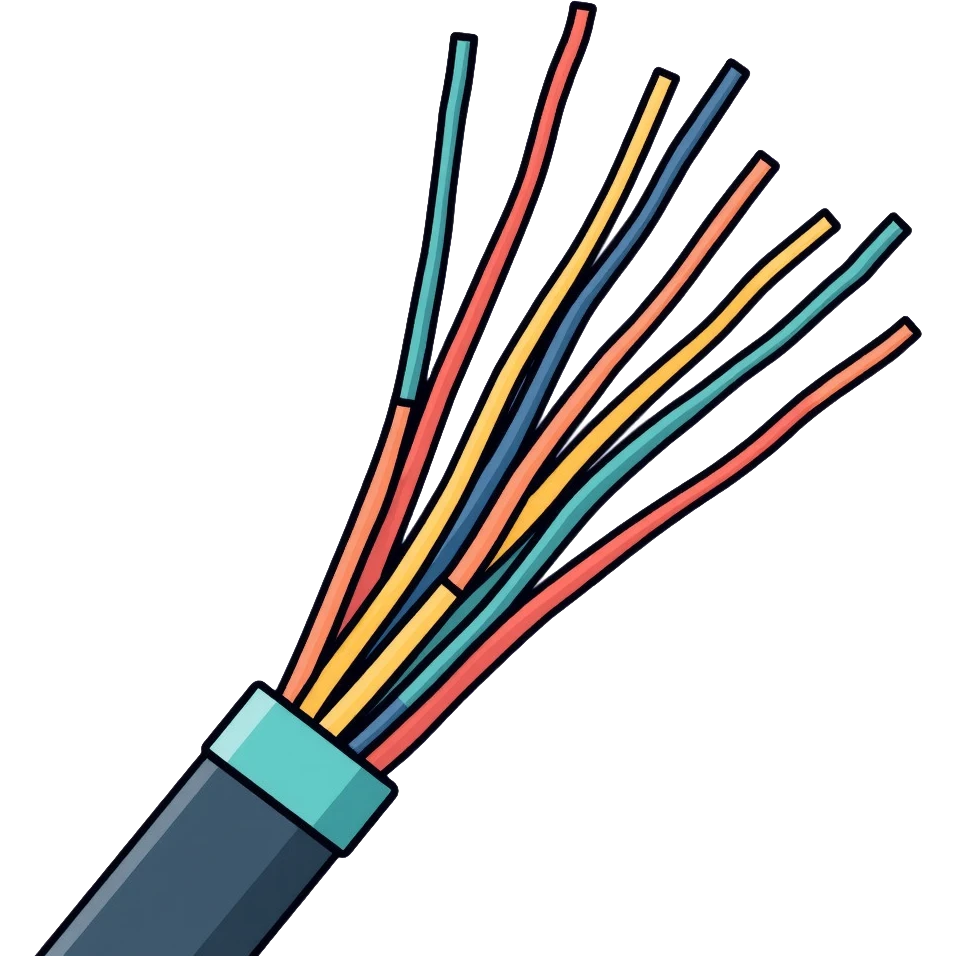 close-up of optical fiber cable filaments showing individual glass strands emoji