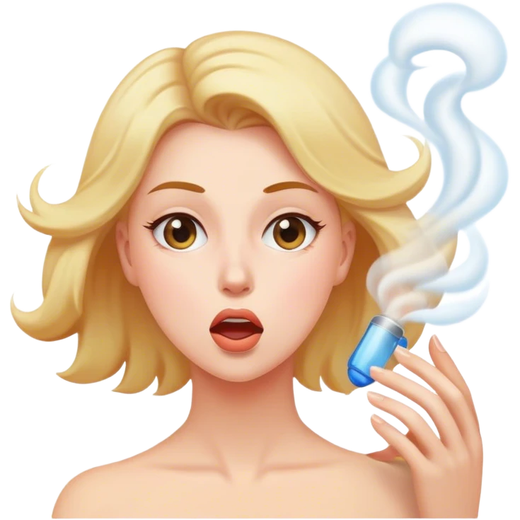 Women blowing air emoji