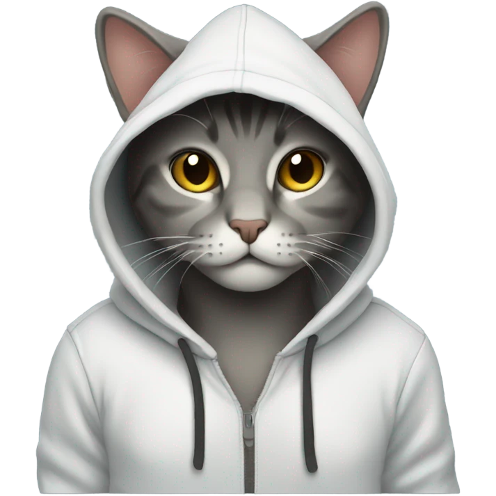 Cat wearing hoddie emoji