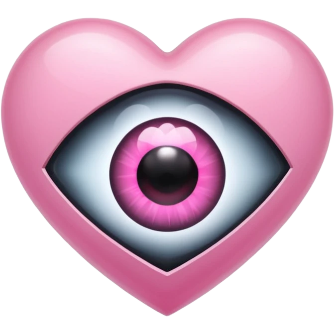 A black heart crystal with a pink eye in the center emoji